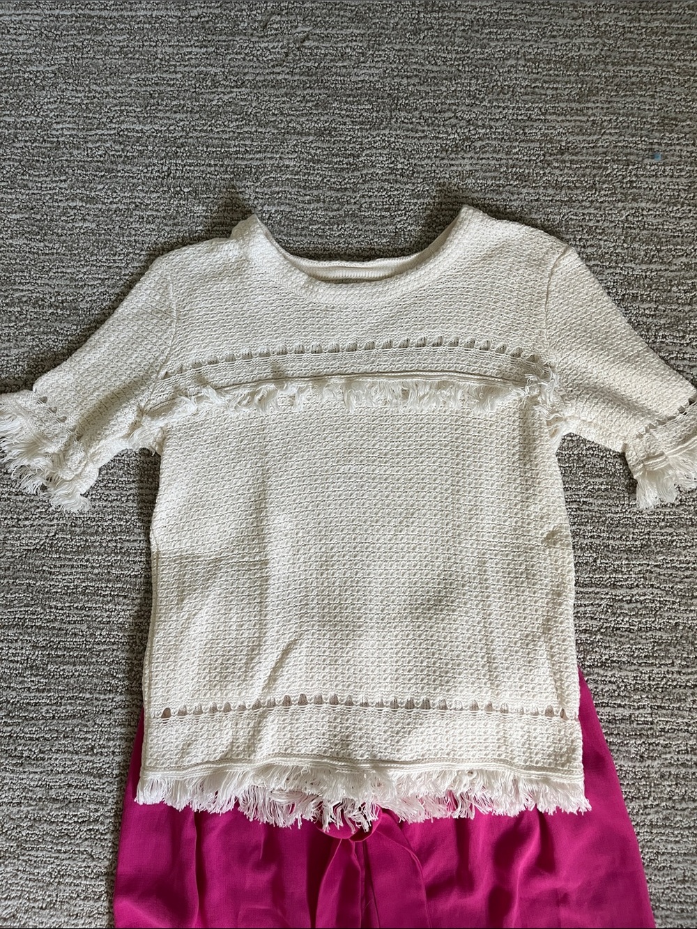 J.Crew Women’s short sleeve cream sweater top, XXS.